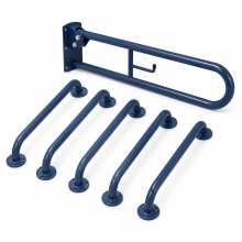 Twyford Doc M Grab Bar, Wall Mounted, Heavy Duty, Blue