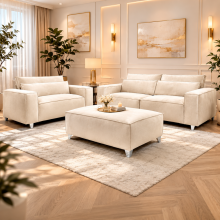 (Footstool, Silver) Luxury Sloane Plush Velvet Sofa Set 3 Seater 2 Seater Corner Sofas Couch Settee For Living Room