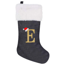 Calza di Natale personalizzata con iniziale E, 43 cm