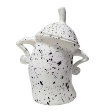 Pote com personalidade, Pote grande de cerâmica com tampa, Pote criativo e charmoso para armazenar alimentos, com tampa hermética para café, chá,