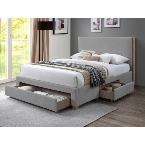 (King, Grey Silver) Snuggle Beds Chloe Storage Drawer Bed Frame