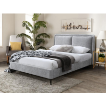 (King, Grey Silver) Snuggle Beds Cecilia Pillow Back Bed Frame