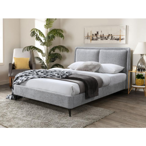 (King, Grey Silver) Snuggle Beds Cecilia Pillow Back Bed Frame