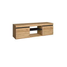 (140x40x41cm, Roble y negro) Skraut Home, Mueble de TV Naturale, roble y negro, Nórdico