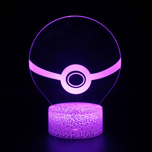 HANNTAOO3D Νυχτερινό Φως για Παιδιά, Λάμπα Pokemon Illusion με Τηλεχειριστήριο & Αφή, 16