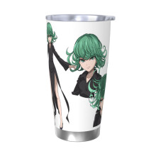 One-Punch Man 20oz Tumbler, Edelstahl-Vakuumisolierter Kaffeebecher für unterwegs, Thermobecher mit Deckel für Outdoor-Aktivitäten