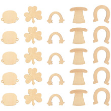 50 stuks houten kerstversieringen voor St. Patrick's Day, decoratieve chips en feestartikelen om zelf te maken.
