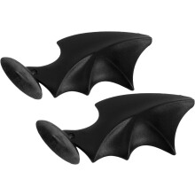 1 Paar schwarze Fledermausflügel-Helmaccessoires mit Saugnäpfen