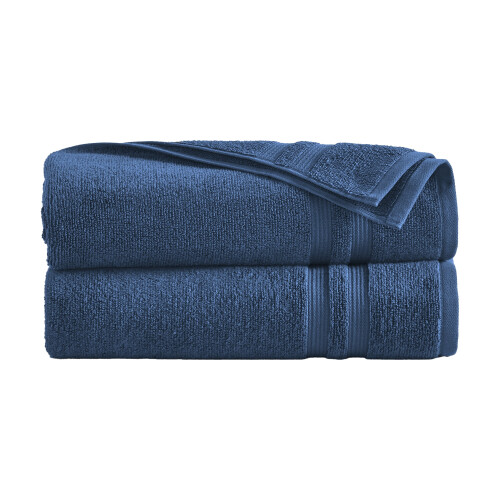 Set de 2 prosoape de baie Mainstays Performance Solid, bleumarin