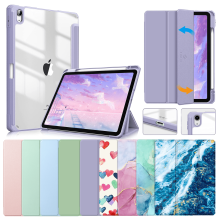 Étui compatible avec iPad Air 5 avec porte-crayon, coque arrière fine et légère en TPU souple pour iPad Air 5e/4e génération 10,9 pouces