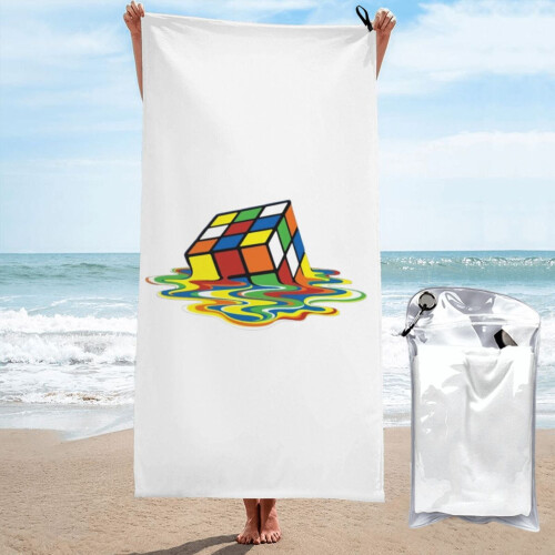 Prosop de plajă din microfibră Melting Rubik's Cube 76x152 cm