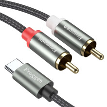 USB C naar 2RCA audiokabel, RCA-kabels Type-C naar 2 mannelijke RCA naar USB C voor iPad, telefoon, laptop, tablet, Galaxy.