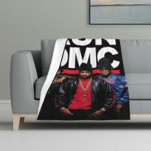 Deken met veelkleurige print, superzachte flanellen lichtgewicht pluche beddeken. Run Dmc