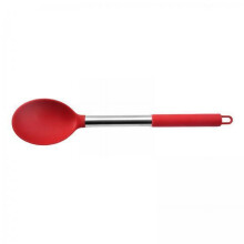 TISHITA 2x Silikon Küchen-Servierlöffel-Set Esslöffel für Partys, Küche, Buffet, roter Volllöffel
