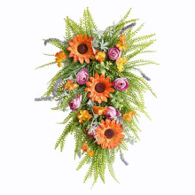 Guirlanda de Girassóis Invertida para Decoração de Casa, Ideal para o Dia de Ação de Graças e Portas.