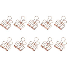 Retro-Metall-Binderclips, Roségold, klein, 10 Stück