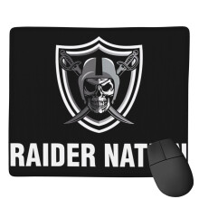 Raiders antislip rubberen muismat met voetbalteampatroon, gamingmuismat 7x9 inch