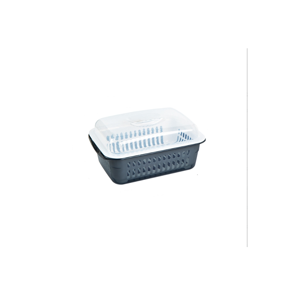 Rectangular Double-Layer Drain Basket with Lid