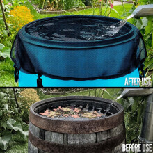 Rain Barrel Mesh Cover with Drawstring for Outdoor Garden