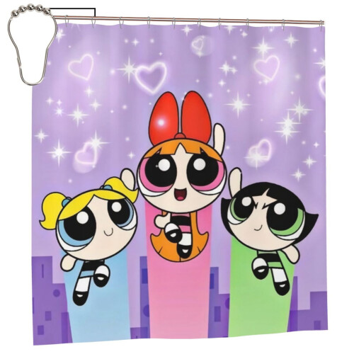 Powerpuff Girls shower curtain waterproof polyester one size