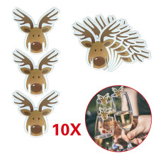 Christmas Wine Glass Caps Champagne Holiday Decor 10pc