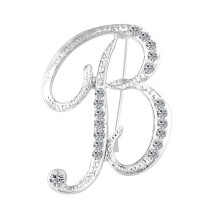 Welling rhinestone alphabet brooch A-Z 1 pc
