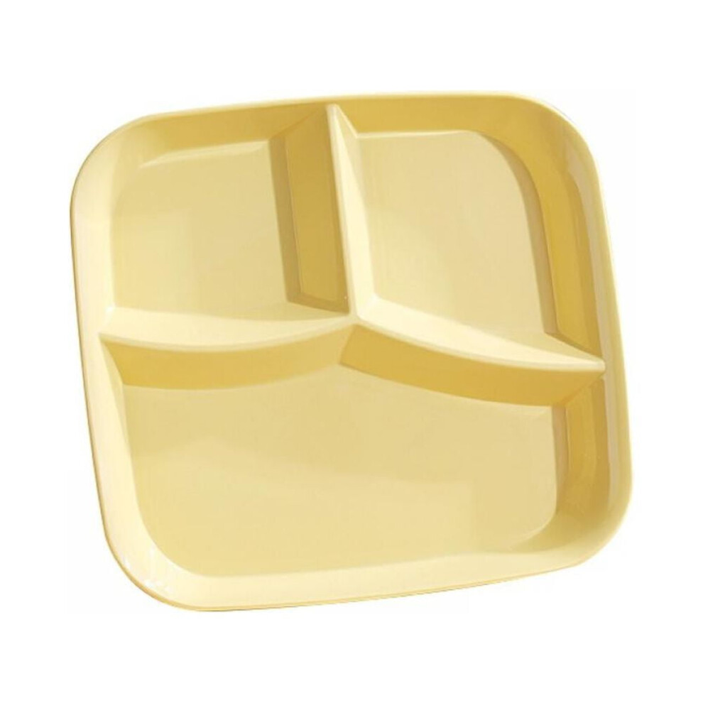 Rectangular 3-Compartment Plastic Serving Plate