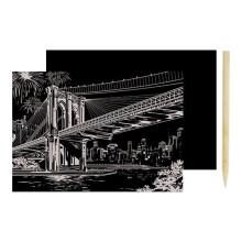 Colorful Scratch Art Set – City Night Scene, 2 Sheets +