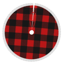 Christmas Tree Skirt Plaid 48 Inch Rustic Holiday Decor