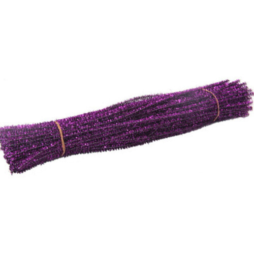 Purple Sparkle Pipe Cleaners Craft Stems 100PCS