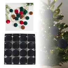 Christmas Tree Ornaments Balls Velvet Flocked 16PCS