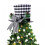 Christmas Tree Topper Fabric Top Hat White Black Plaid 1