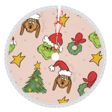 Grin-Ch Christmas Tree Skirt 36 Inch Rustic Holiday Decor