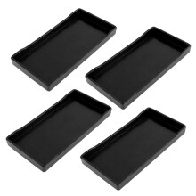 Plateau alimentaire rectangulaire en plastique noir (lot de 4)
