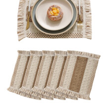 Set de 6 sets de table en coton et lin, 30 x 40 cm