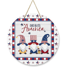 12 inch patriottische houten welkomstkrans