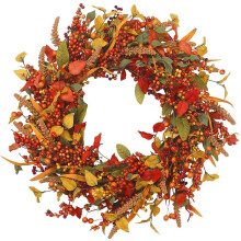 Couronne de vigne à baies rouges 35 cm Décoration d'automne
