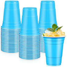 100 bicchieri di plastica monouso blu da 16 once