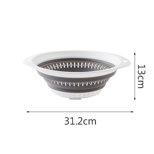 Collapsible Colander Strainer with Plastic Handles Grey