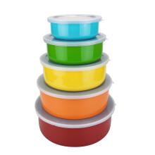 5-Piece Stainless Steel Mixing Bowl Set with Clear Lids