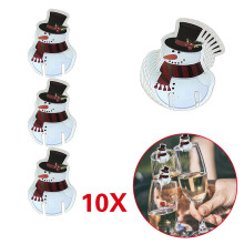 Christmas Wine Glass Caps Champagne Theme 10 pcs