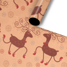 Papier cadeau de Noël kraft vintage à motifs floraux, 20 feuilles
