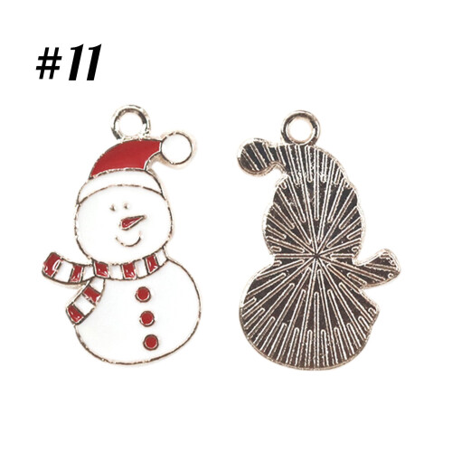 Breloques de Noël pour la création de bijoux, émail doré, 10 pièces