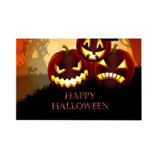 Ympuoqn Halloween gulvmåtte, kranie- og blodaftryk, skræmmende tema, indendørs udendørs brug, kompatibel med indgangsdørdekoration, bilmåtte