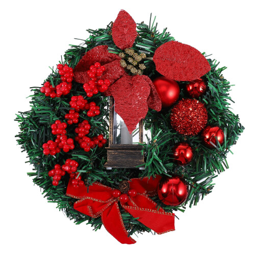 Couronne de Noël décorative en rotin, 1 pièce