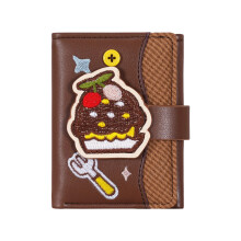 Women Wallet Simple Trifold Wallets PU Leather Purse-Coffee