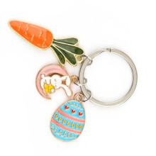 Elegant Rabbits Keychain Craft Of Alloy Ideal For Decorating-B