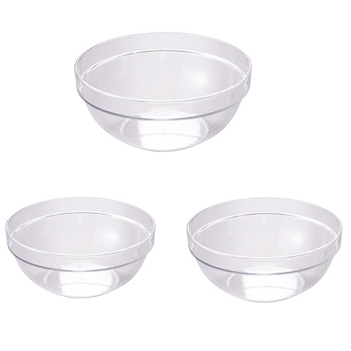 Godom acrylic bowl transparent round 3 pcs
