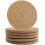 6 Pack Linen Cotton Coasters 11.5 cm Round 1