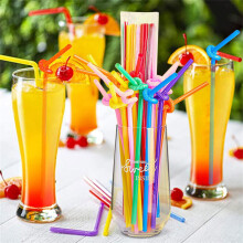 Huixinou bendable food-grade plastic drinking straws, 100